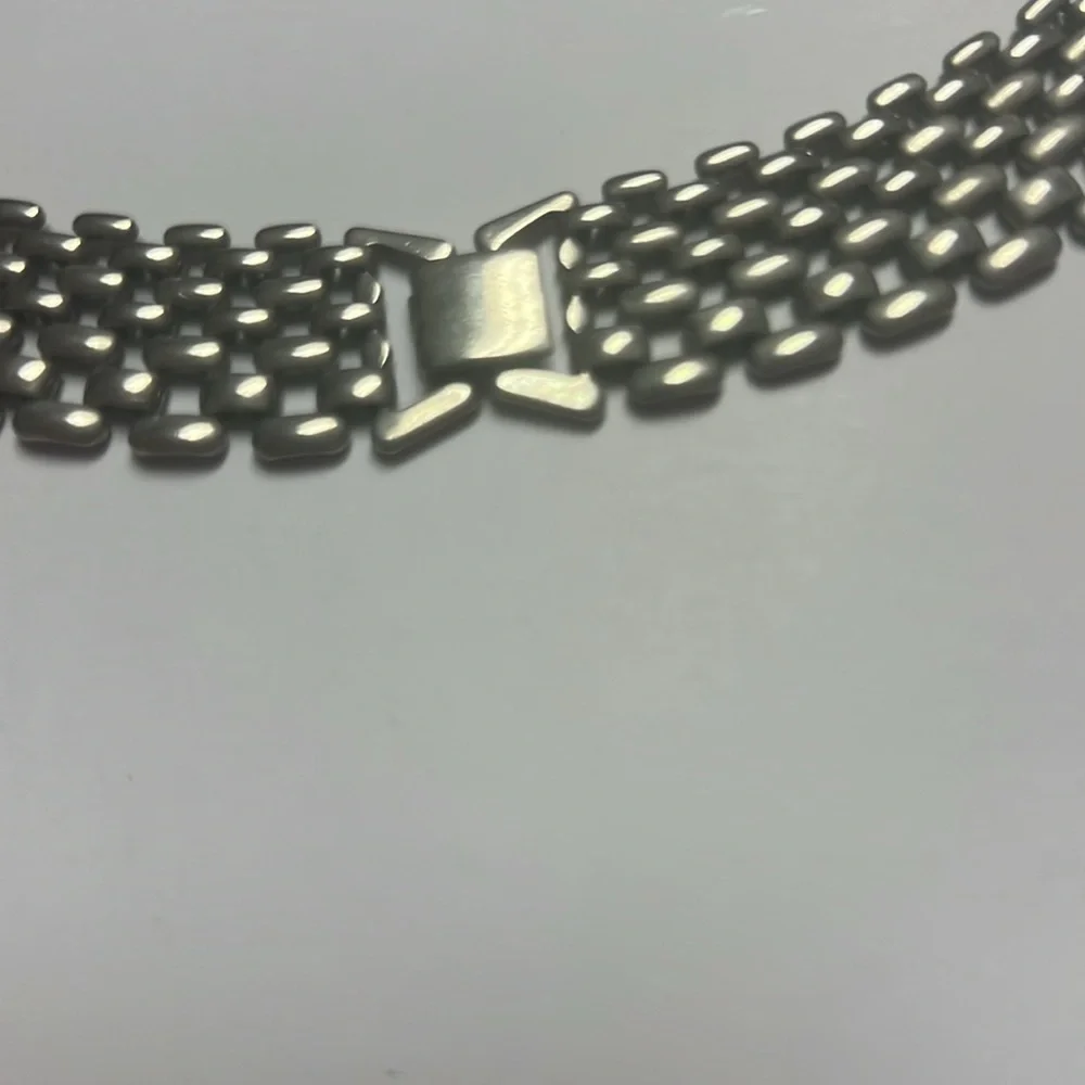 Vintage mid century silver seven row estate Panther Weave necklace - Picture 4 of 4